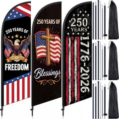 Remagr flag front view showing 250th anniversary graphics and strong roadside visibility