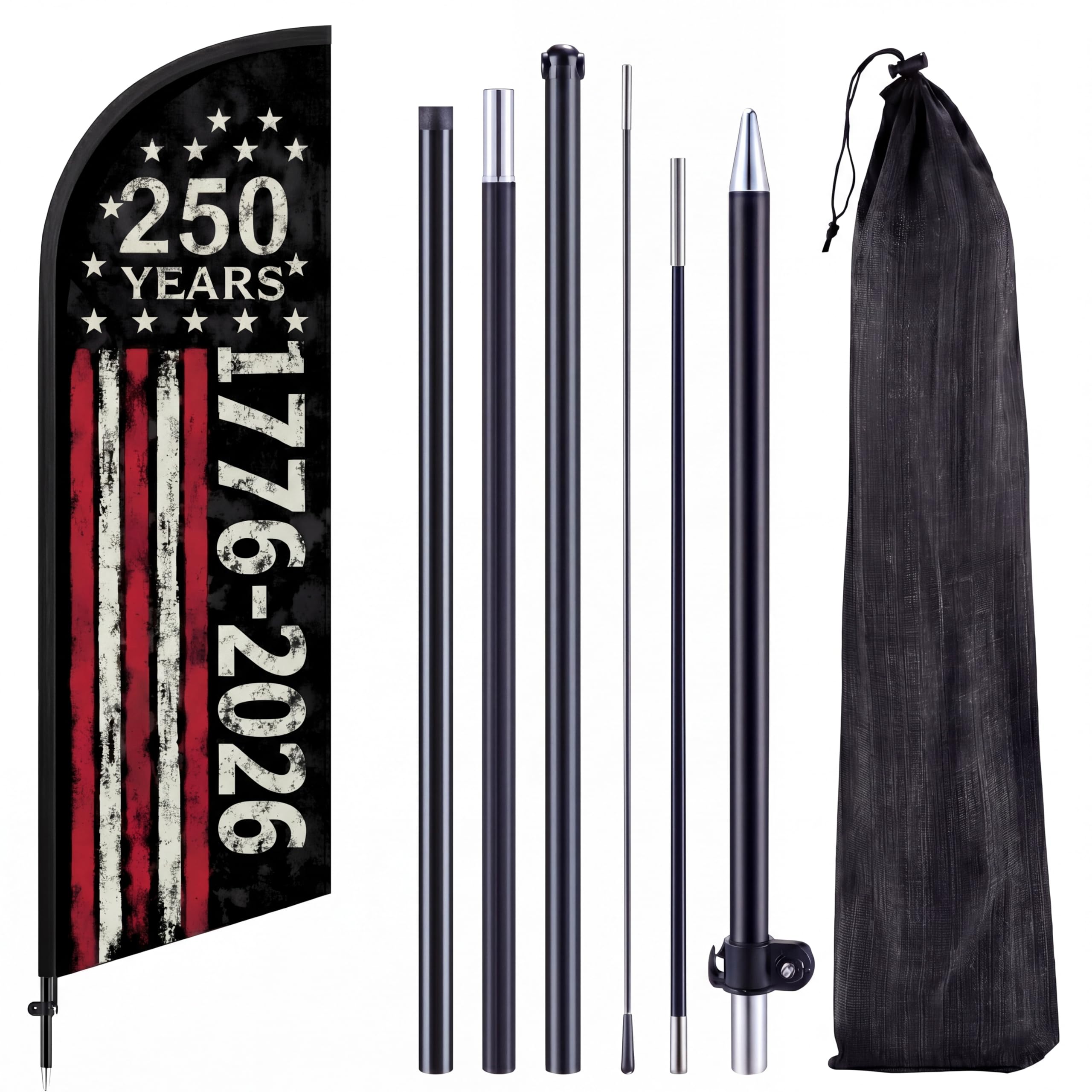 Remagr 250th flag front view showing vintage 1776 design and visibility