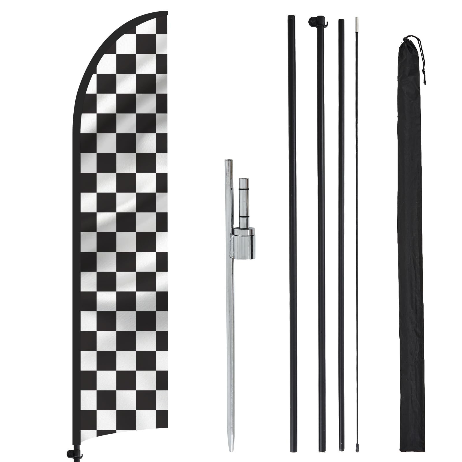 Remagr checkered flag front view showing bold finish-line visibility
