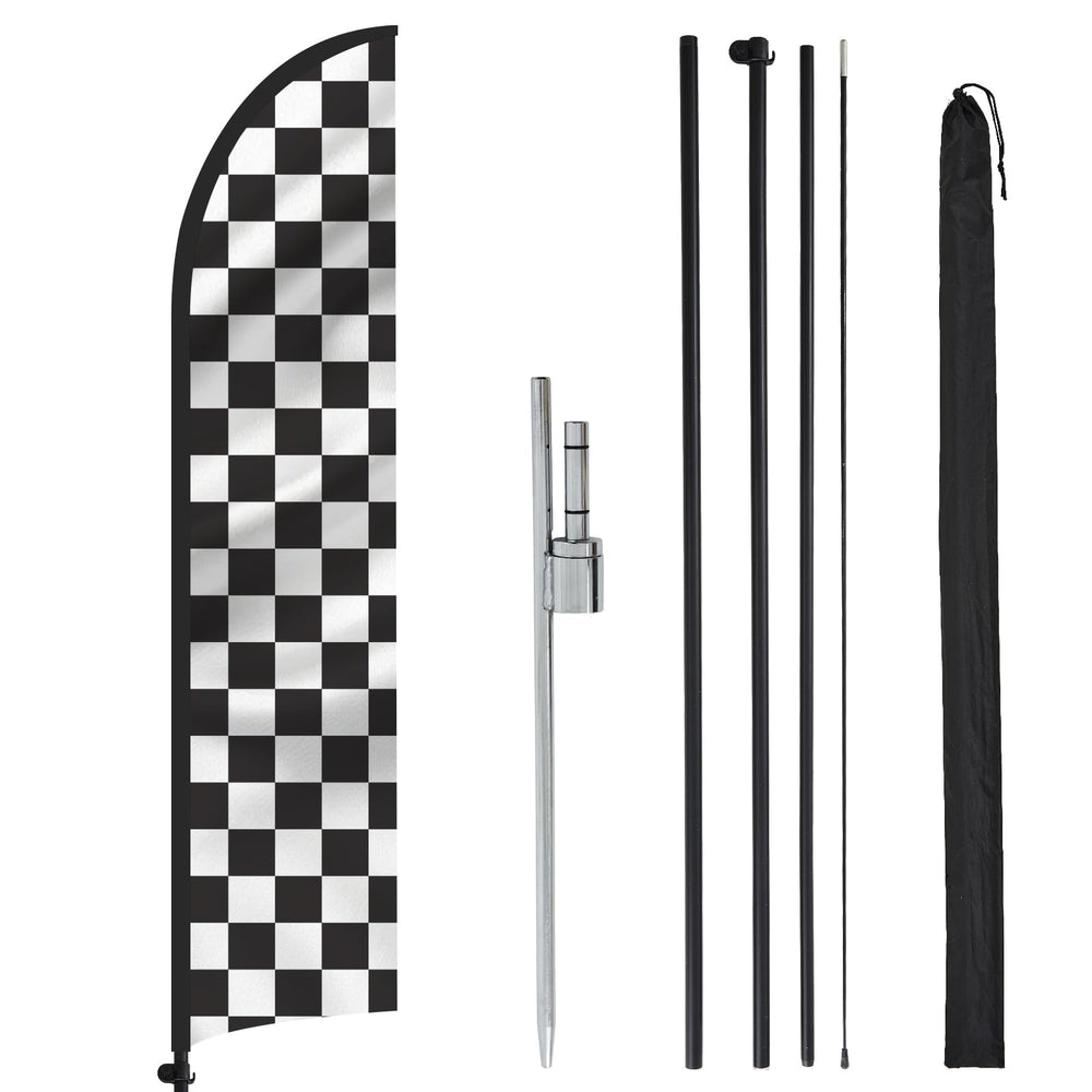 Remagr checkered flag front view showing bold finish-line visibility