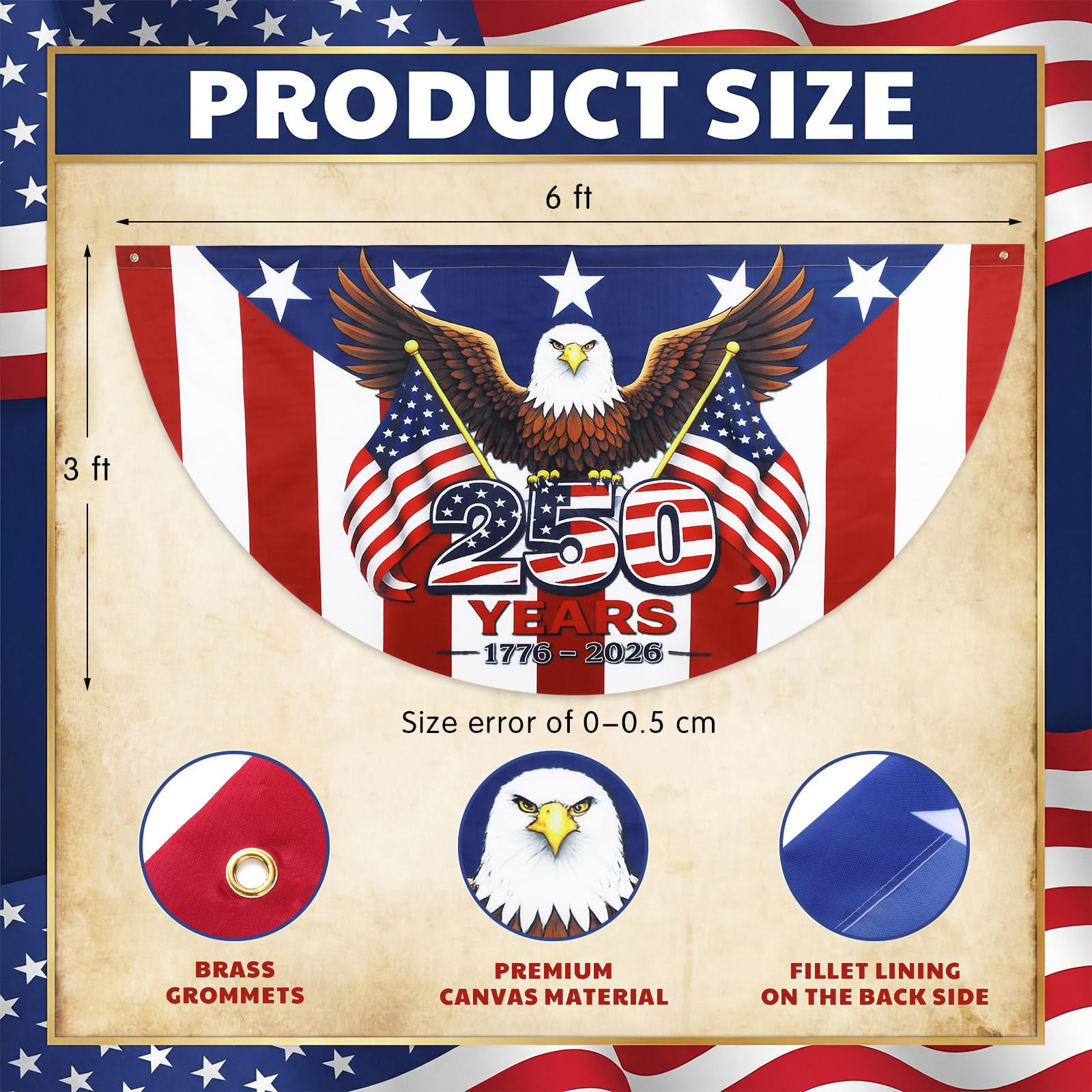 Remagr close-up of bald eagle graphic emphasizing commemorative detail and visual impact
