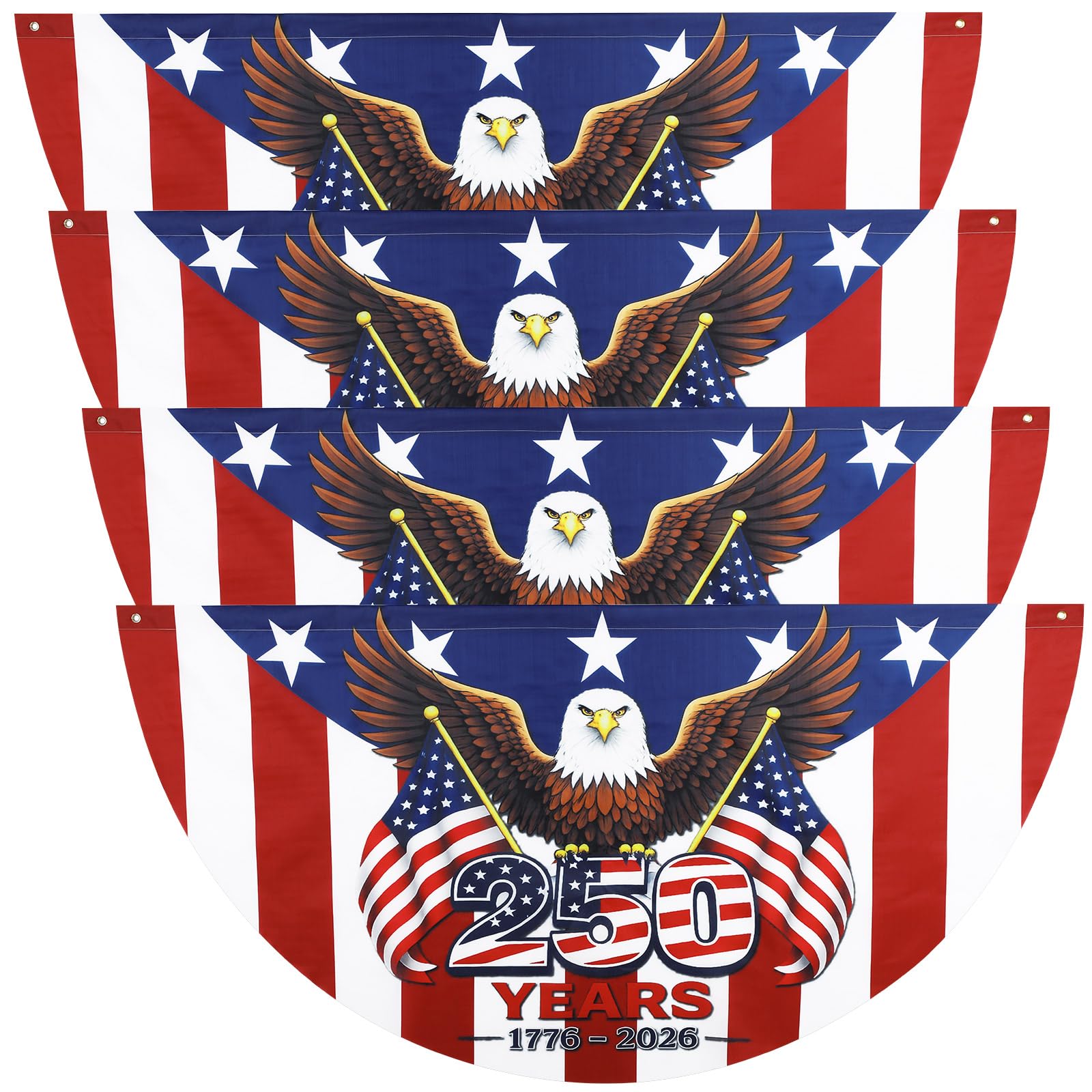 Remagr front view of 250th anniversary flag pack showing bold patriotic design and easy display