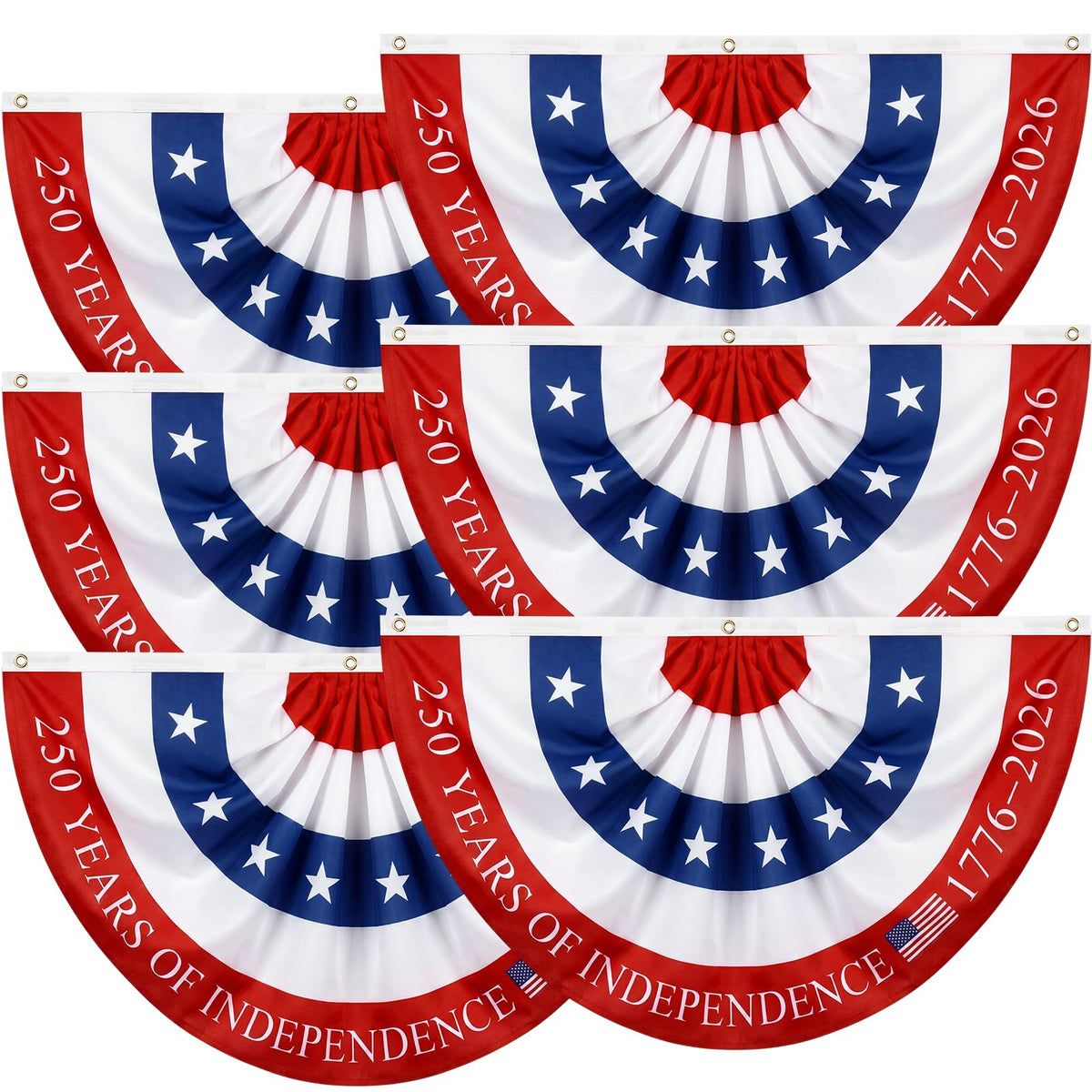 Remagr front view pleated fan flag shows bold patriotic impact and curb appeal