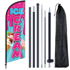 Remagr ice cream flag front view attracting customers