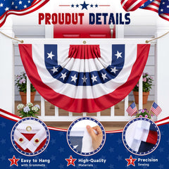 Remagr large 3x6 ft flag on porch, offers bold patriotic backdrop for events