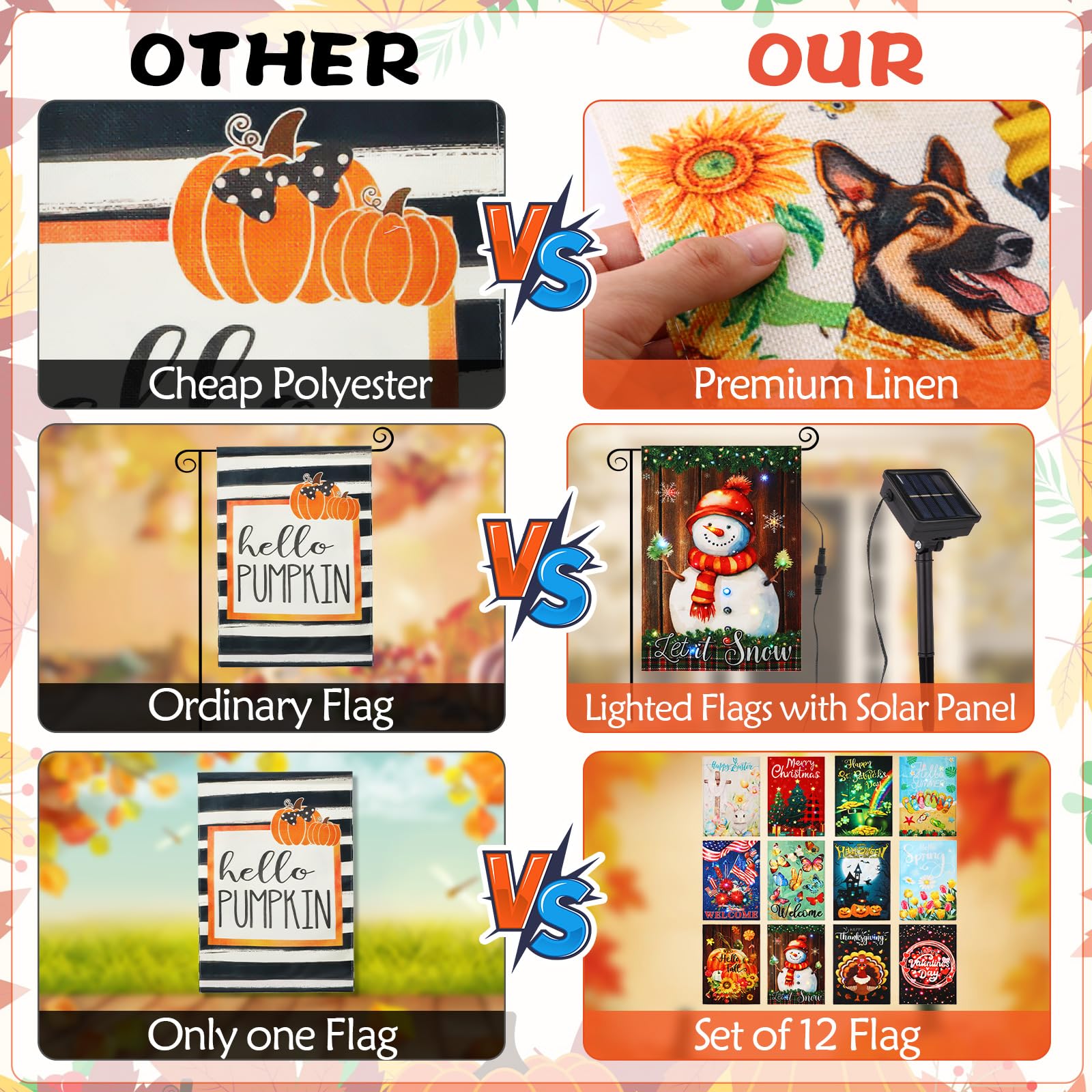 Remagr illuminated flag night view demonstrating bright solar LEDs