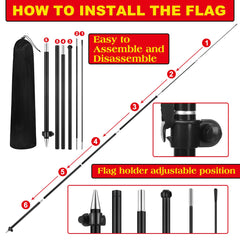 Remagr poles and ground stakes detail for quick secure assembly