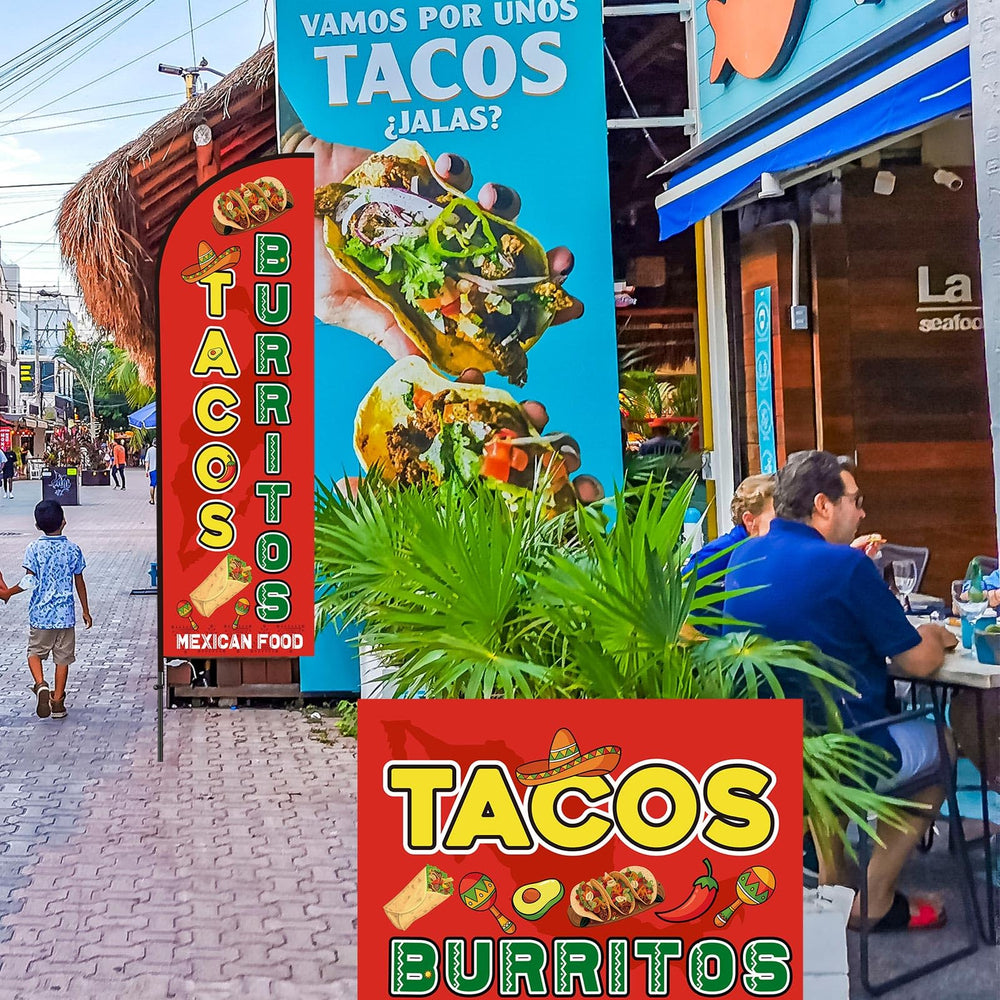 Remagr compact tacos burritos sign visible near entrance adding close-range attraction