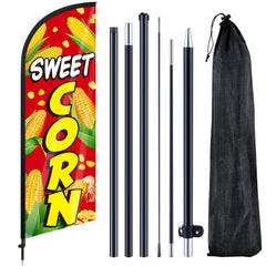 Remagr sweet corn flag front view showing bright graphic and easy-read text for attraction