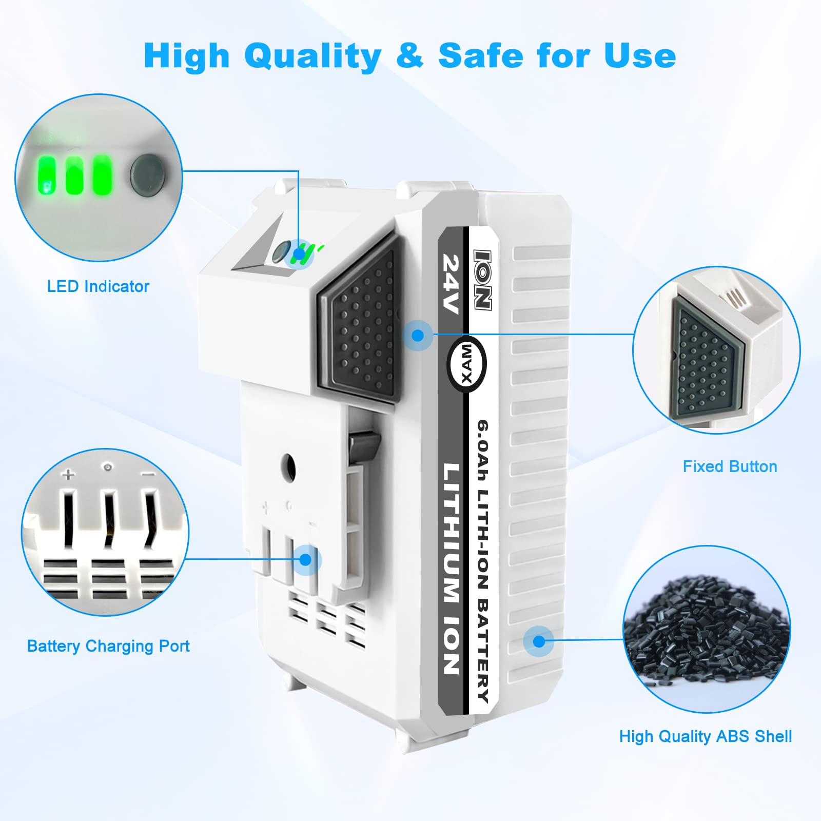 Remate battery label with CE FCC RoHS marks illustrating safety certifications