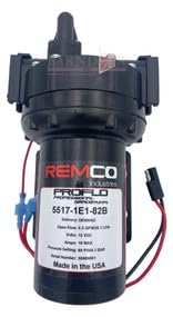Remco pump 14 AWG wire leads with SAE two-pin connector for easy 12V hookup and low heat