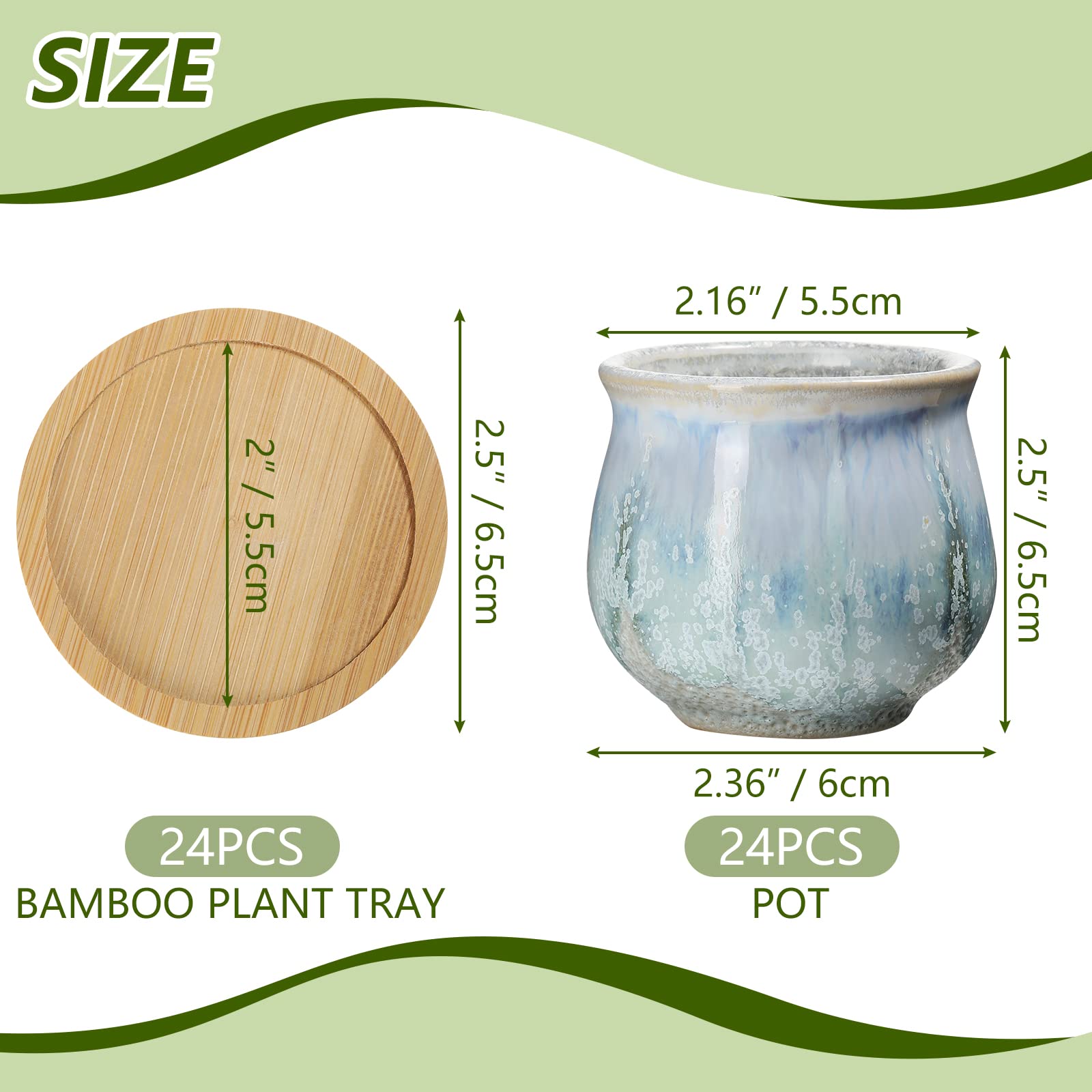 Remerry bamboo saucer top view showing tray catching runoff to preserve furniture surfaces
