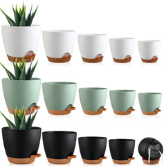 Remerry front view of 15-pack self watering planters showing variety and storage benefits
