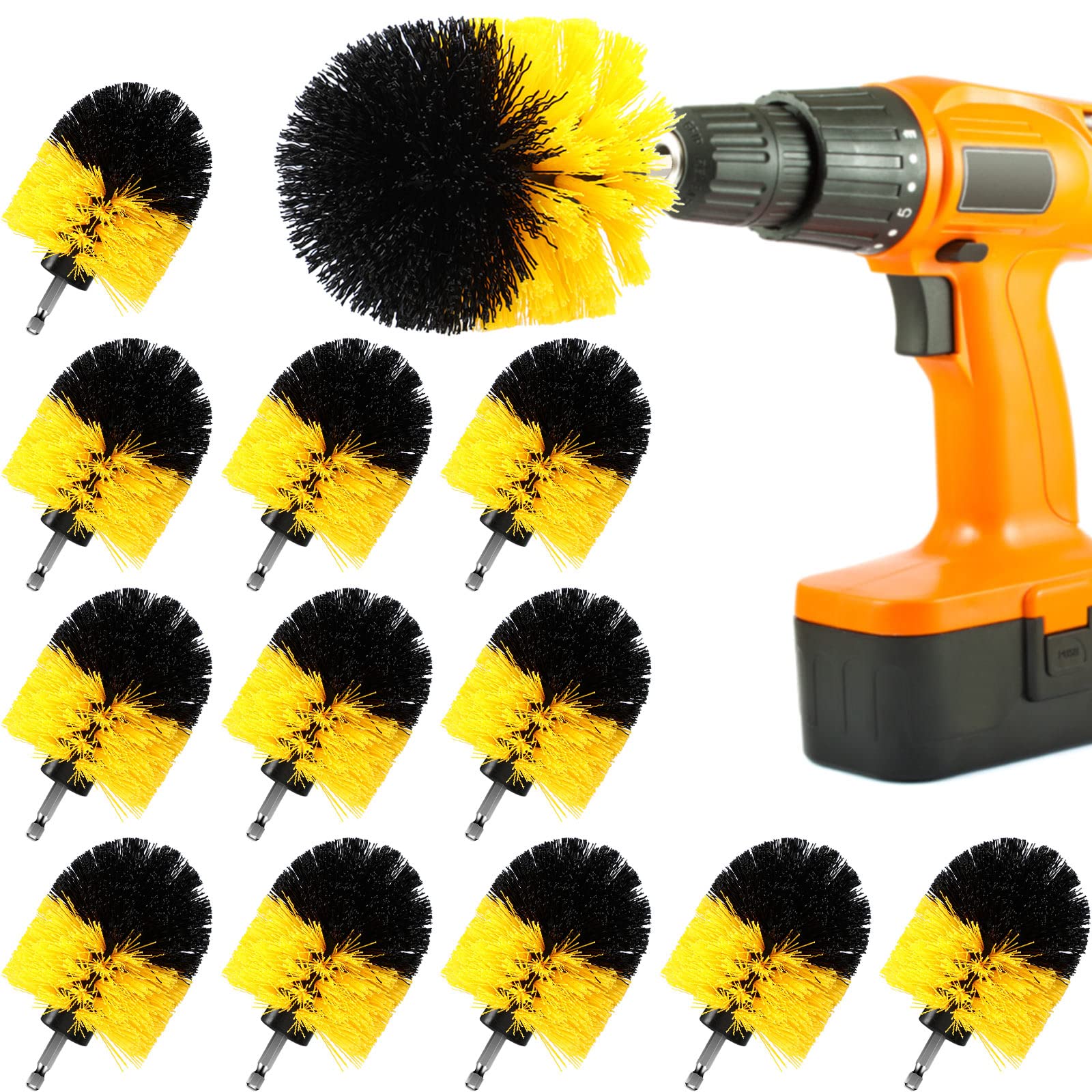Remerry front packaging showing full 12-piece drill brush set for fast cleaning