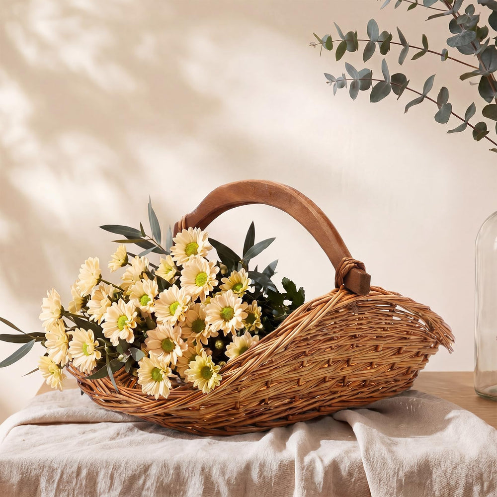 Remerry basket held while harvesting flowers showing practical use benefit