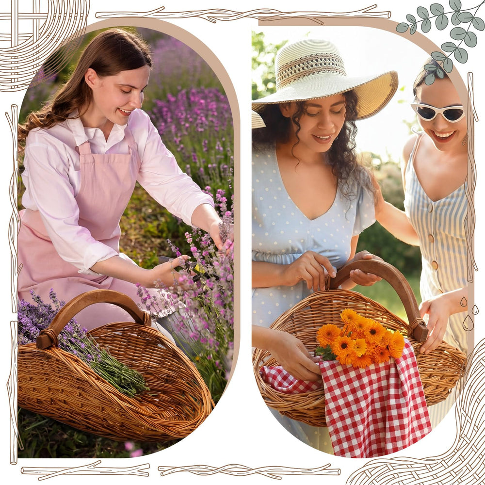 Remerry basket styled on picnic blanket showing decorative and functional benefit