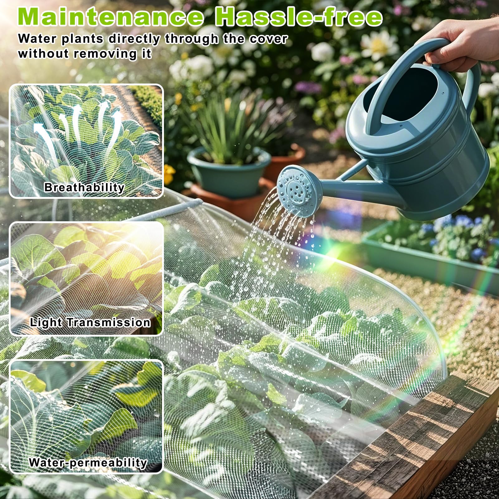REMIAWY water dripping through mesh showing breathability and irrigation ease