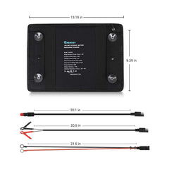 Renogy alligator clips on battery posts showing quick temporary hookup advantage