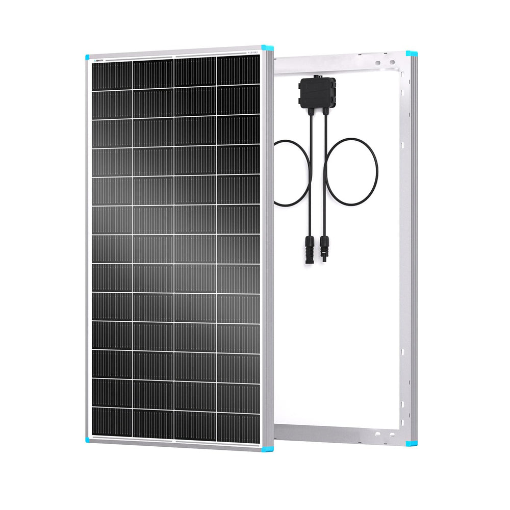Renogy 200W front view showing full panel and frame, durable design benefit