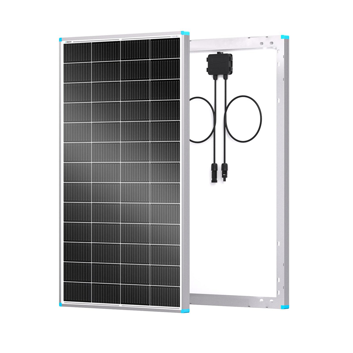 Renogy 200W panel front view showing compact frame and output benefits