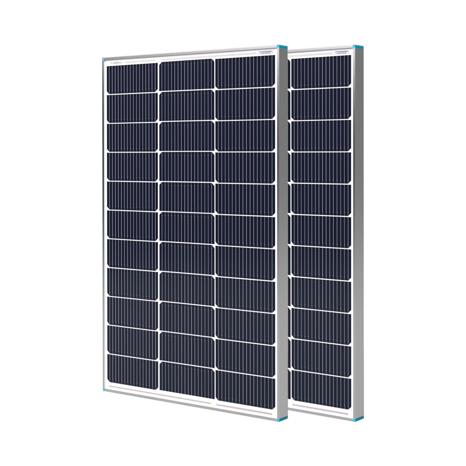 Renogy 200W panel front view showing sleek frame and high-efficiency cells for compact power