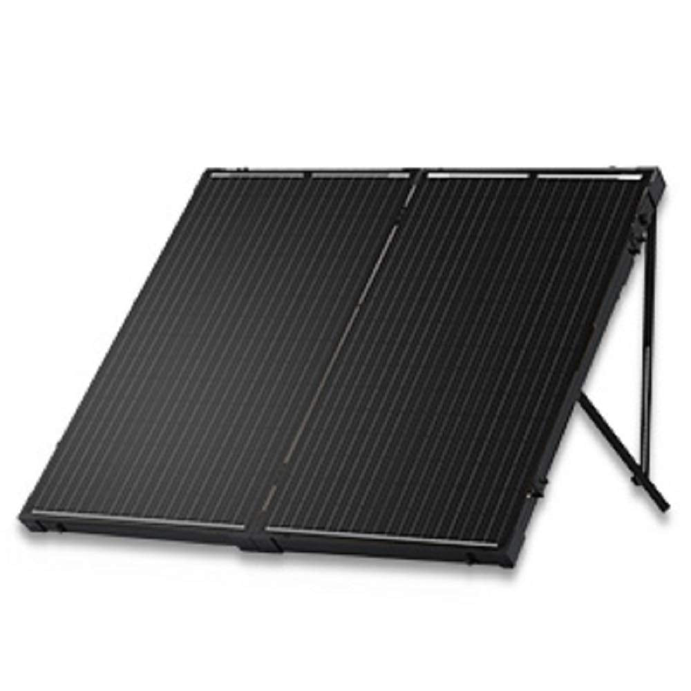 Renogy front view of 200W suitcase panel showing portability and quick setup benefit