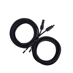 Renogy 20ft 10AWG cable front view showing male and female connectors for secure connection