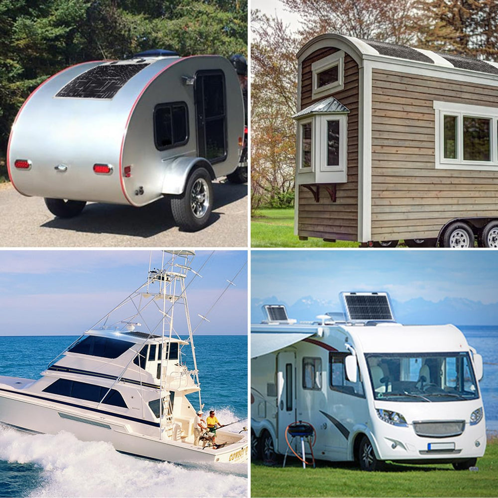Renogy flexible panel powering campsite gear showing off-grid convenience benefit