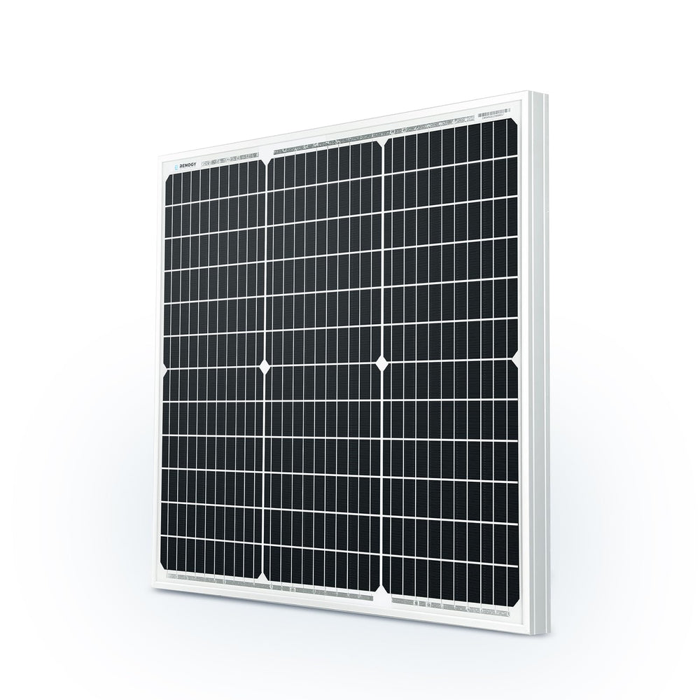 Renogy 50W front view showing full panel and compact size benefit