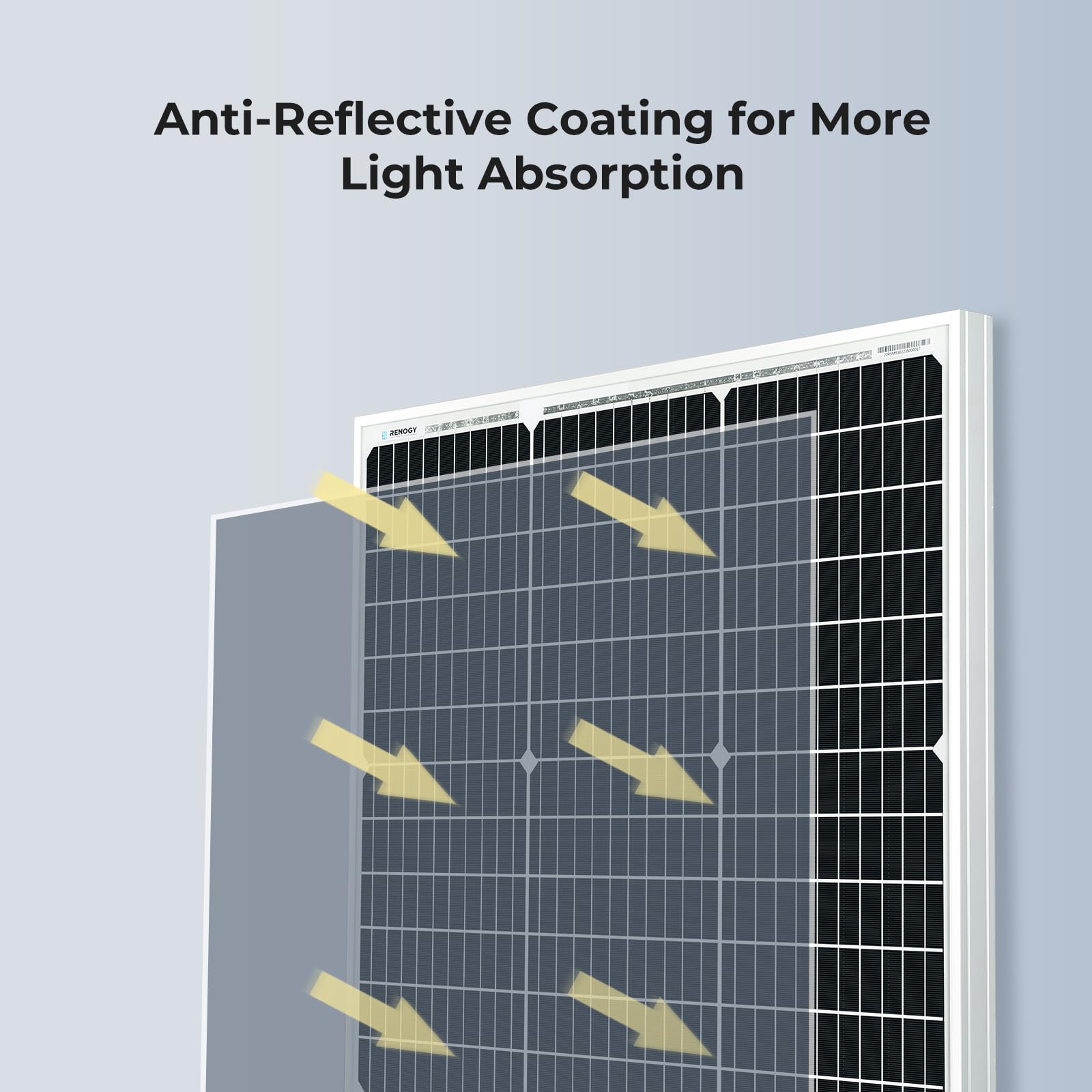 Renogy panel on tilt mount showing adjustable angle for more energy benefit