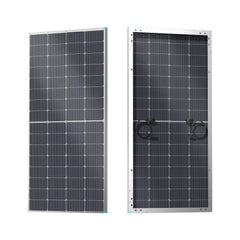 Renogy front panel view showing high-efficiency cells and clean finish increasing yield