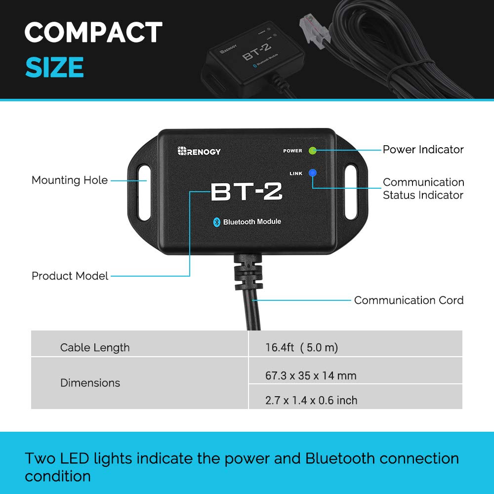 Renogy BT-2 range demonstration illustrating long-distance Bluetooth link benefit