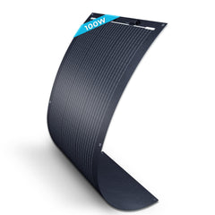 Renogy flexible panel front view showing slim, all-black aesthetic and discreet appearance