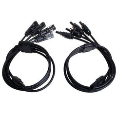 Renogy front packaging showing pair of 4-to-1 branch connectors and benefits
