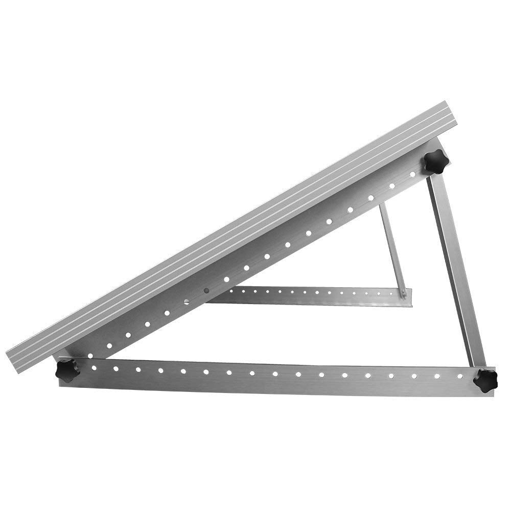Renogy front view of mounted brackets showing secure panel attachment and durability