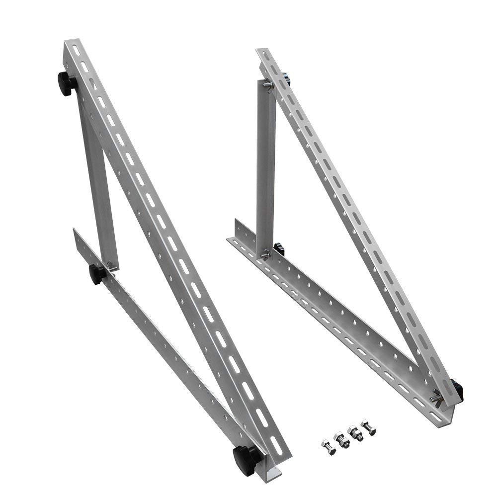 Renogy brackets installed on an RV roof demonstrating stable travel-ready mounting