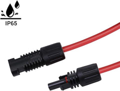 Renogy extension cables installed between solar panel and charge controller, improves installation flexibility