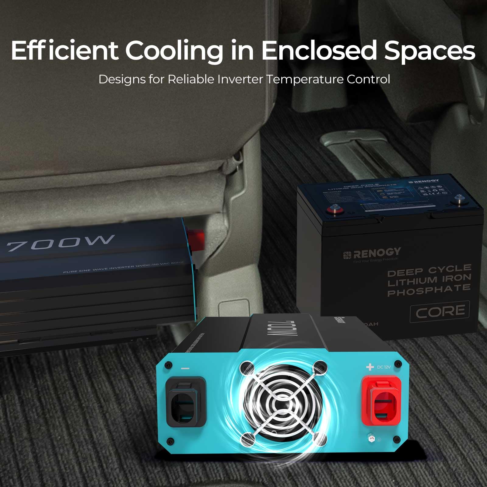 Renogy inverter P2 wired remote being used for distant on/off control and convenience