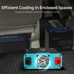 Renogy inverter P2 wired remote being used for distant on/off control and convenience