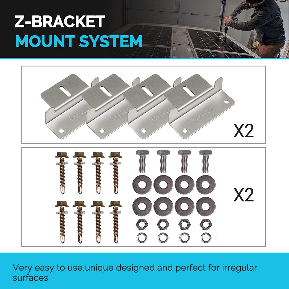 Renogy full kit components laid out with cables and connectors for easy installation benefit