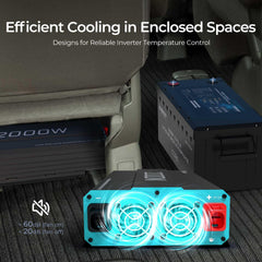 Renogy P2 mounted inside an RV providing reliable AC power for appliances
