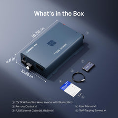 Renogy app on smartphone displaying real-time inverter data and alerts for proactive protection