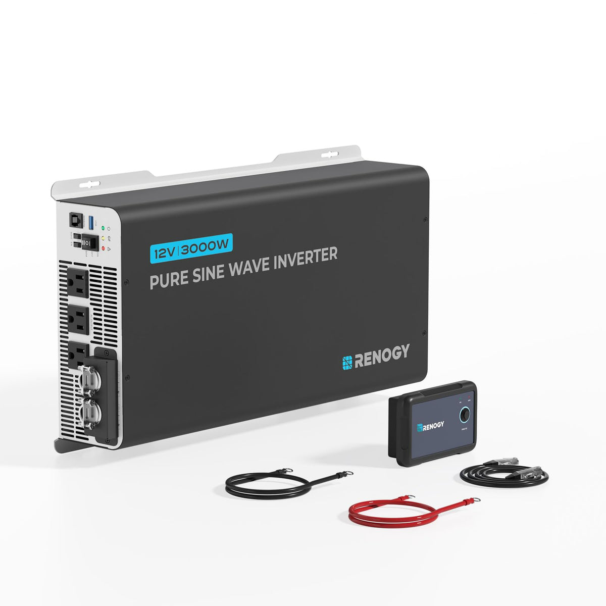 Renogy front panel showing outlets and controls for easy access and quick setup