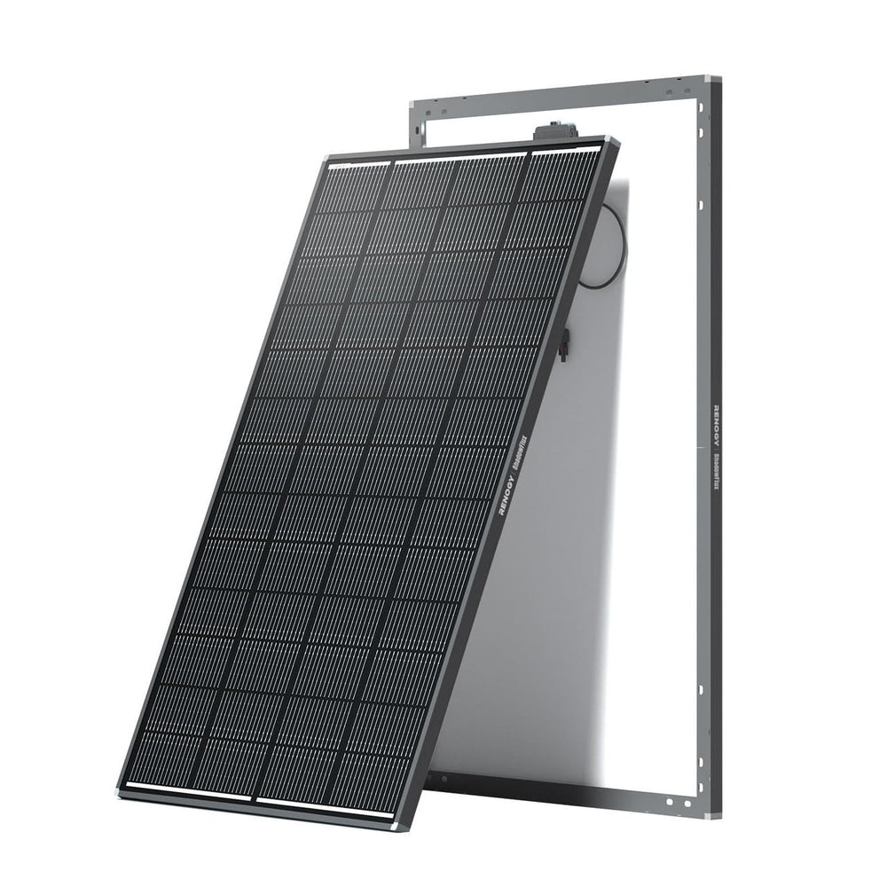 RENOGY REGO front view showing sleek panel and compact footprint benefit