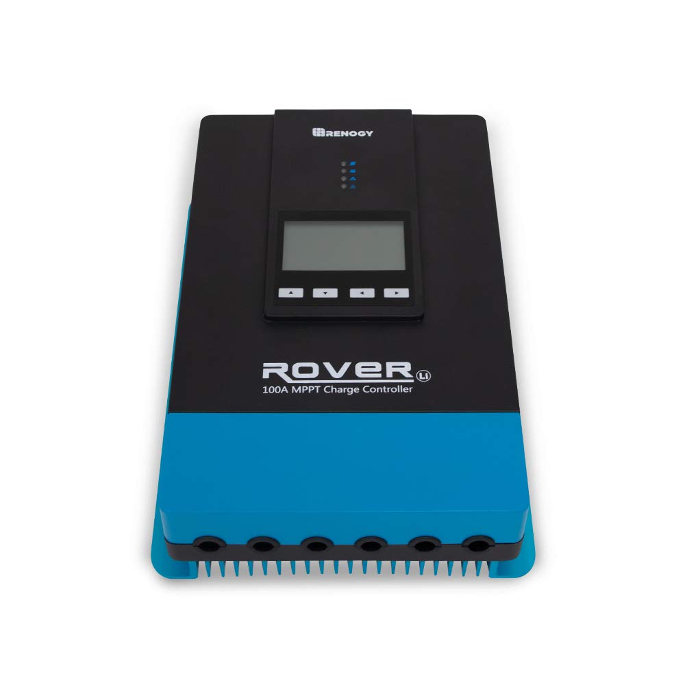 Renogy Rover front panel showing display and buttons for easy system control