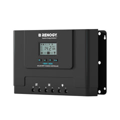 Renogy Rover Lite 60A front panel showing controls and benefits easy configuration