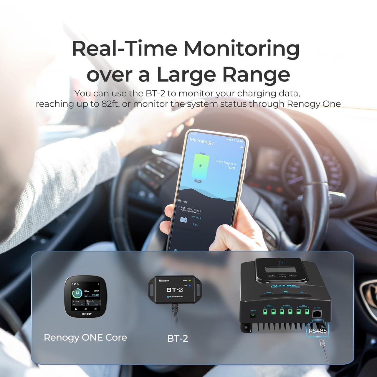Renogy Rover next to tools showing relative size for easy van or RV installations