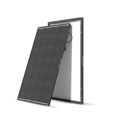 Renogy front view of ShadowFlux panel showing sleek compact frame and cleaner installation