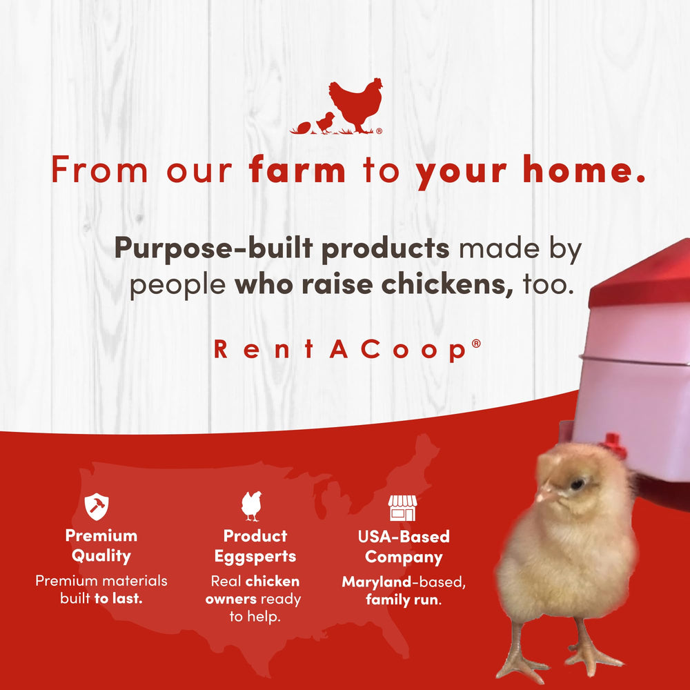 RentACoop label and included accessories boxed and ready to use