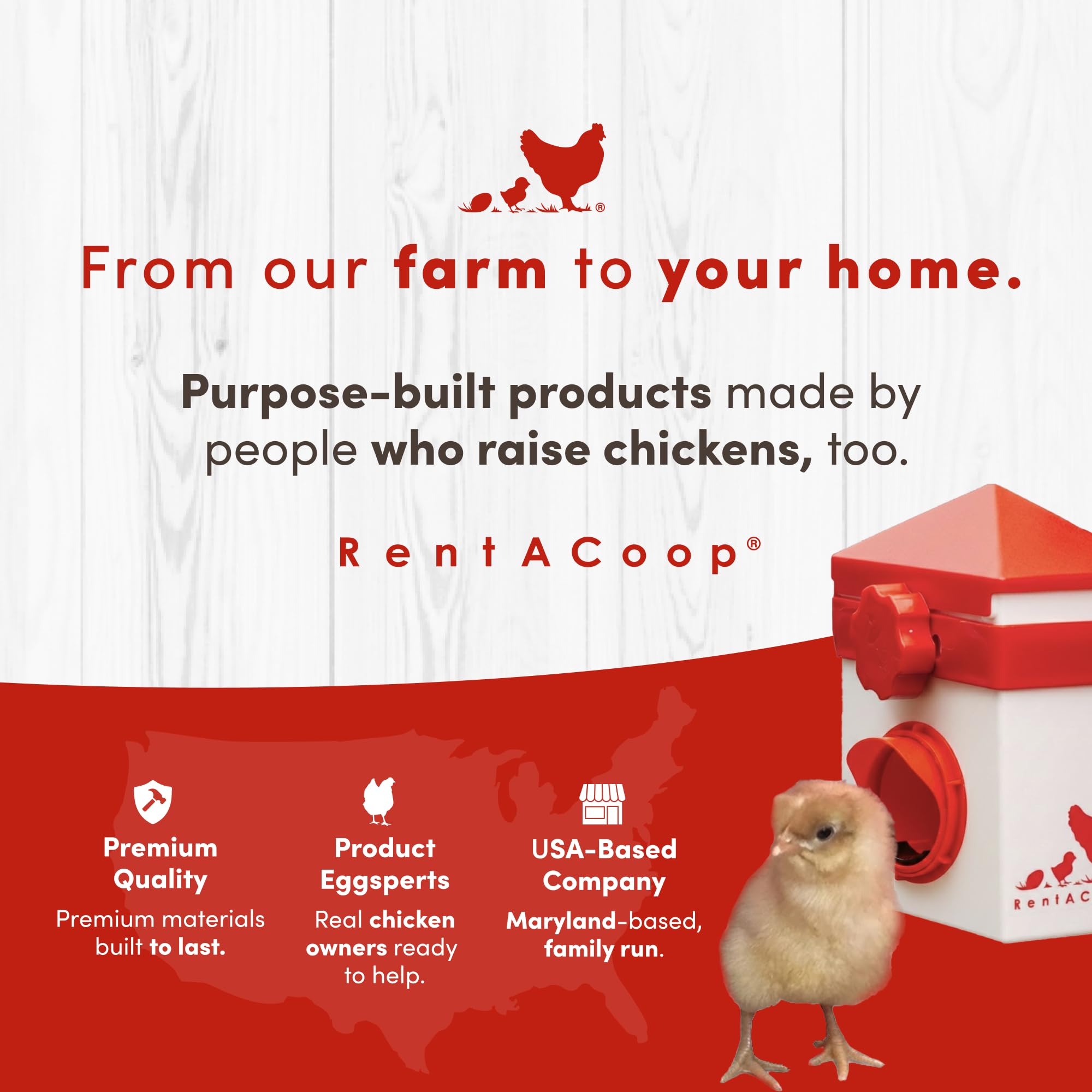 RentACoop brooder in backyard setup demonstrating practical daily use